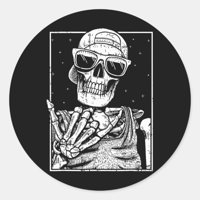 Adesivo Redondo Rock N Roll Nd Lpreguiçoso Halloween Costume Rocke (Frente)