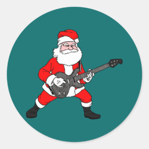 Adesivo Redondo Rock N Roll Papai Noel