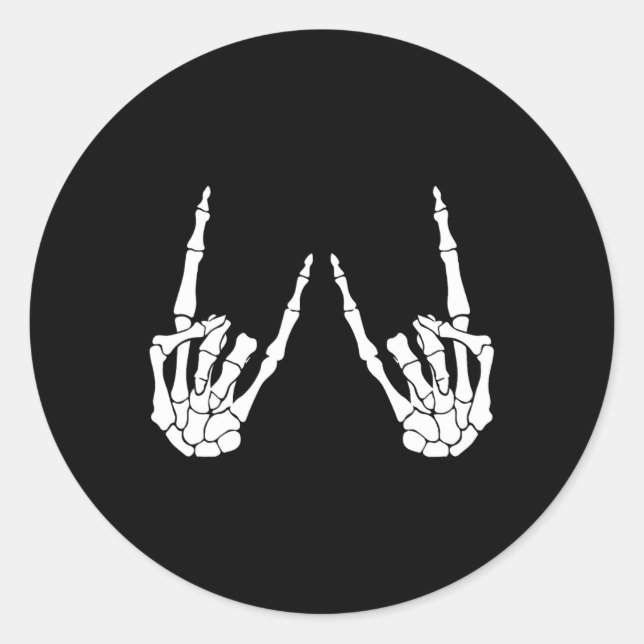 Adesivo Redondo Rock On Banda Halloween Costume Rock And Roll Men  (Frente)