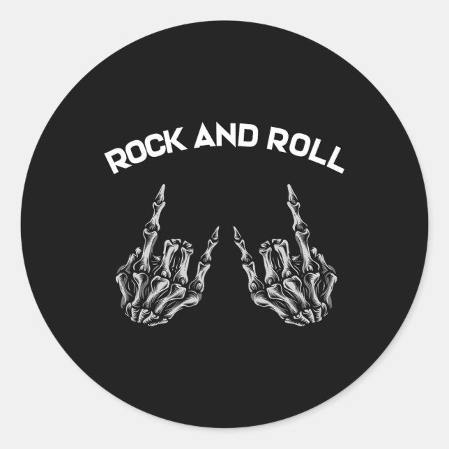 Adesivo Redondo Rock On Banda Para As Mulheres Rock And Rols Para  (Frente)
