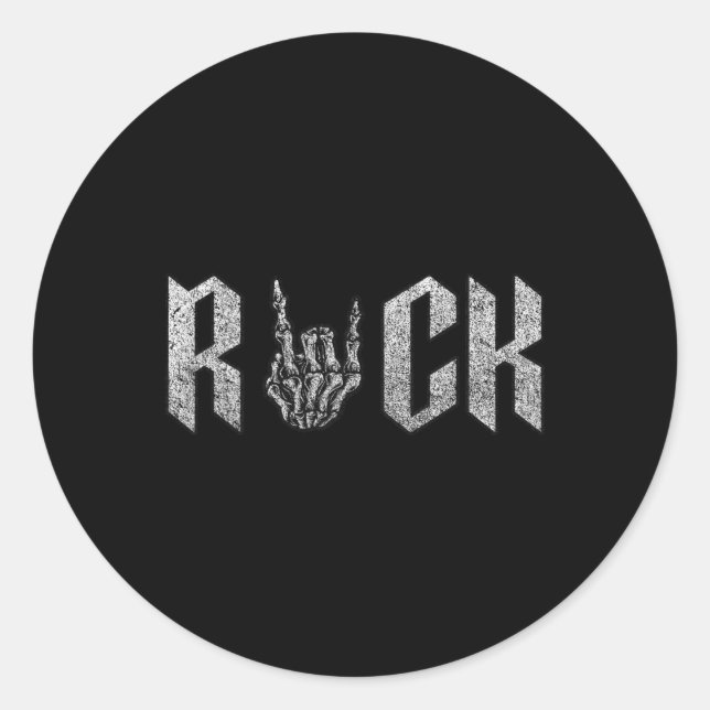 Adesivo Redondo Rock On Banda Para As Mulheres Rock And Rols Para  (Frente)