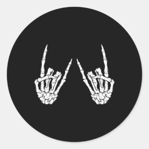 Adesivo Redondo Rock On Banda Rock And Roll Halloween Costume Men 