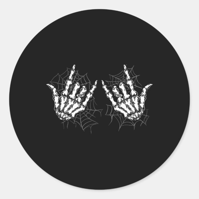 Adesivo Redondo Rock On Banda Rock And Roll Men Halloween Cos (Frente)