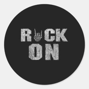 Adesivo Redondo Rock On Bynd Camisetas Para Mulheres Rock And Roll