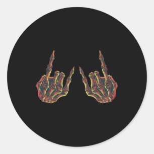 Adesivo Redondo Rock On Rock Star Buddy Concert - Halloween Skelet