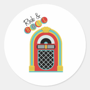 Adesivo Redondo Rock & Roll