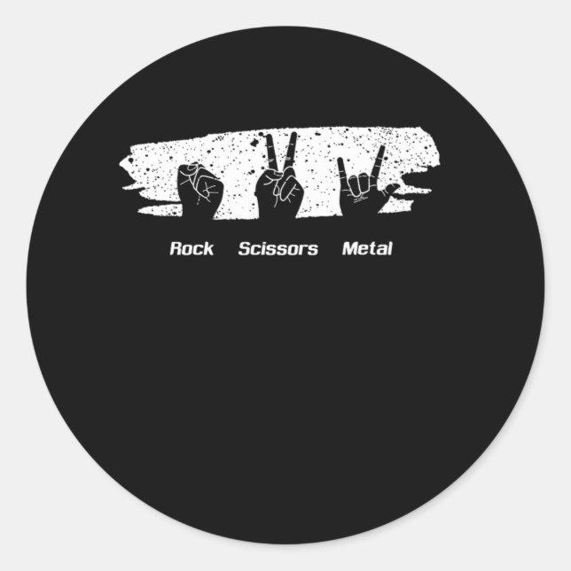 Adesivo Redondo Rock Scissors Heavy Metal Music Concert Band Bassi (Frente)