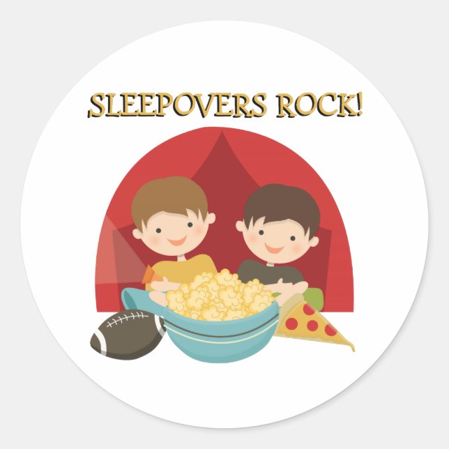 Adesivo Redondo Rock Sleepovers (Frente)
