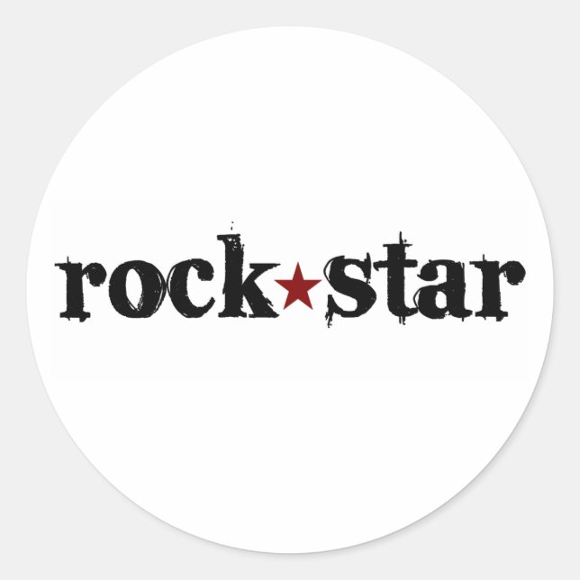 Adesivo Redondo Rock Star (Frente)