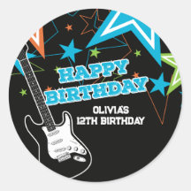 Rock Star Aniversário Guitarra Stars Blue Orange