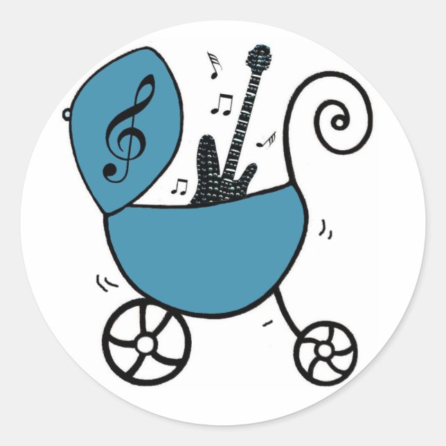 Adesivo Redondo Rock Star Baby Stickers (Frente)