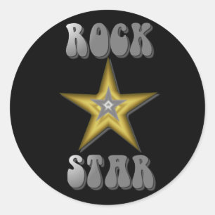 Adesivo Redondo Rock Star Sticker