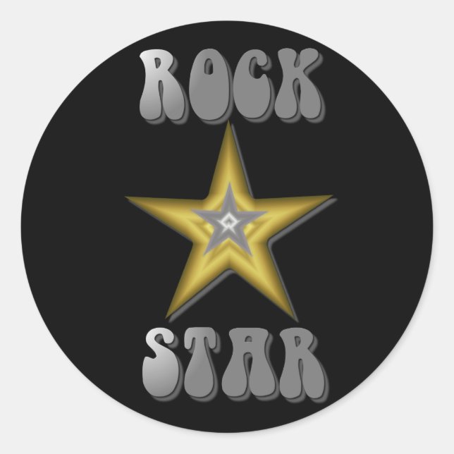 Adesivo Redondo Rock Star Sticker (Frente)