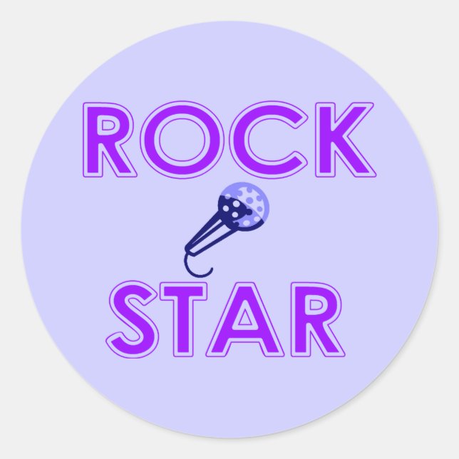 Adesivo Redondo Rock Star Stickers (Frente)