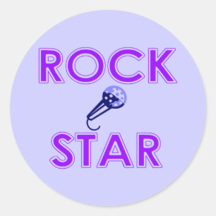 Adesivo Redondo Rock Star Stickers