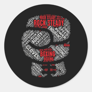 Adesivo Redondo Rock Steady Boxing Glove Parkinsons