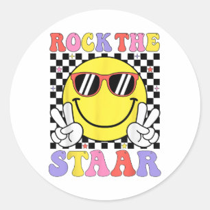 Adesivo Redondo Rock The Staar Test Day Motivational Teacher Testi