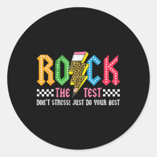 Adesivo Redondo Rock The Test Day Dont Stress Abcd Alphabe