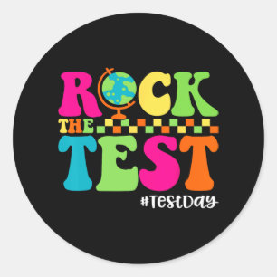 Adesivo Redondo Rock The Test Day Motivational Teacher Stu