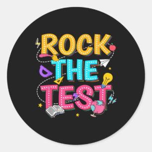 Adesivo Redondo Rock The Test Motivational Testing Day For Teacher