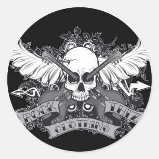 Adesivo Redondo Rock Thiz Clothing Skull & Wings Stickers