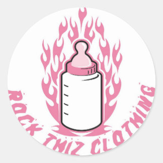 Adesivo Redondo Rock Thiz Clothing Stickers Pink Baby Bottle