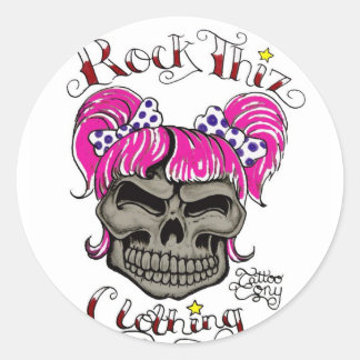 Adesivo Redondo Rock Thiz Clothing & Tattoo Tony Pink Ponytails