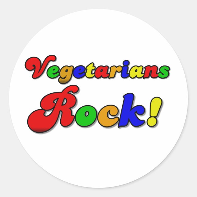 Adesivo Redondo Rock Vegetariano (Frente)