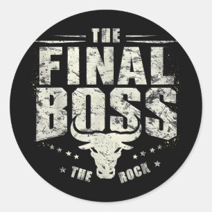 Adesivo Redondo Rock Vintage Music Boss Final White Design Diversã