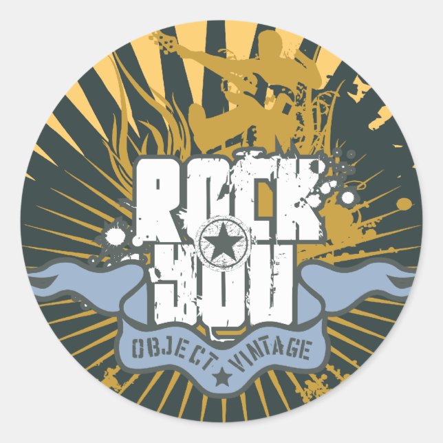 Adesivo Redondo Rock You Camisetas and Gifts (Frente)