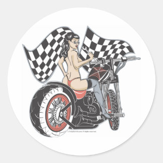 Adesivo Redondo Rockabilly Sticker