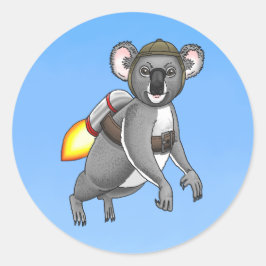 Adesivo Redondo Rocket Koala
