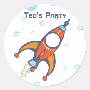 Adesivo Redondo Rocket Sticker