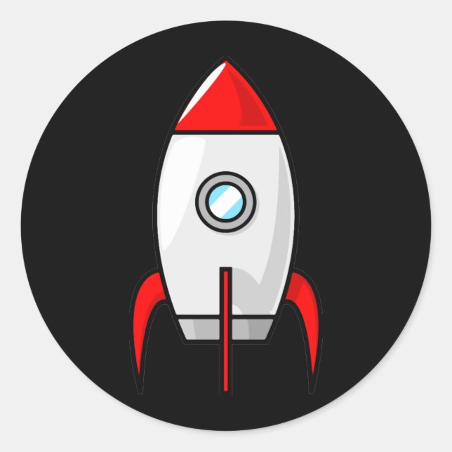 Adesivo Redondo Rockets vermelhos e azuis (Frente)