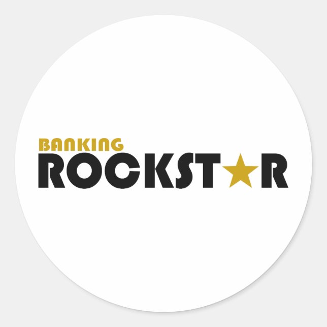Adesivo Redondo Rockstar Bancária (Frente)