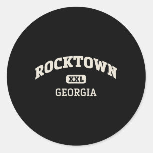 Adesivo Redondo Rocktown College Style Rock Escaling Area Design