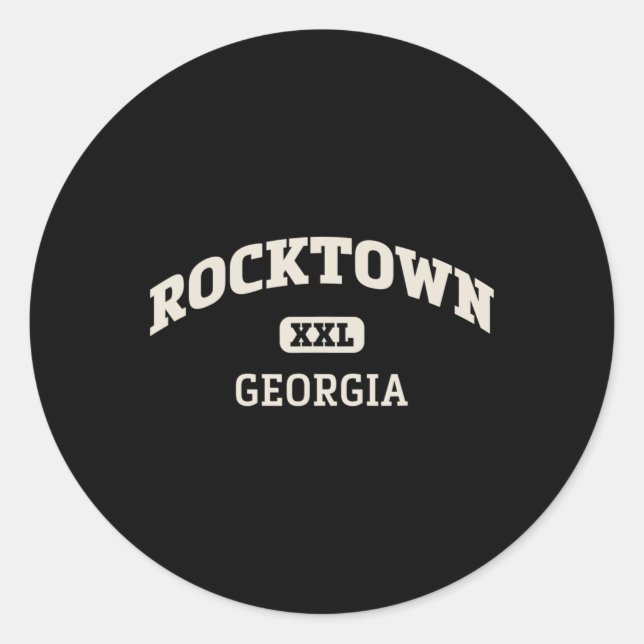 Adesivo Redondo Rocktown College Style Rock Escaling Area Design (Frente)