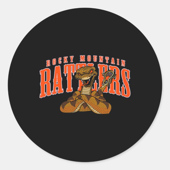 Adesivo Redondo Rocky Mountain Lacrosse Blue Cartoon Modern Click  (Frente)