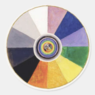 Adesivo Redondo Roda de cor, Abstrato de arte fina