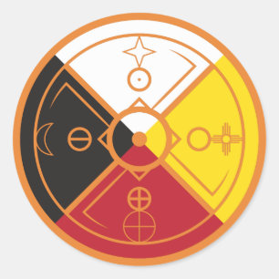 Adesivo Redondo Roda de Medicina de Hoop Sagrada