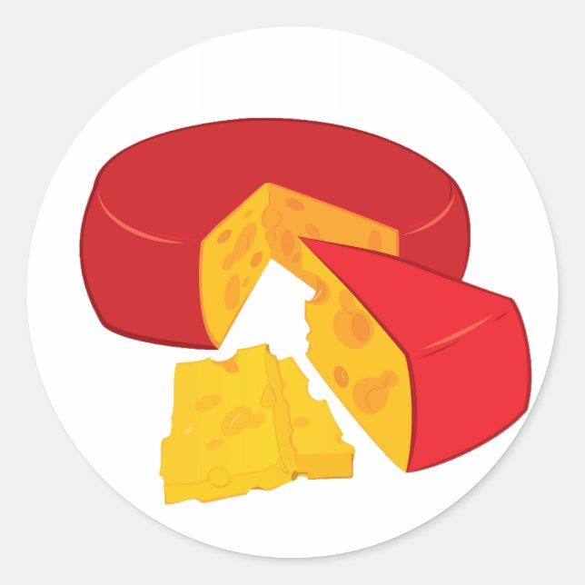 Adesivo Redondo Roda De Vinhetas De Queijo (Frente)