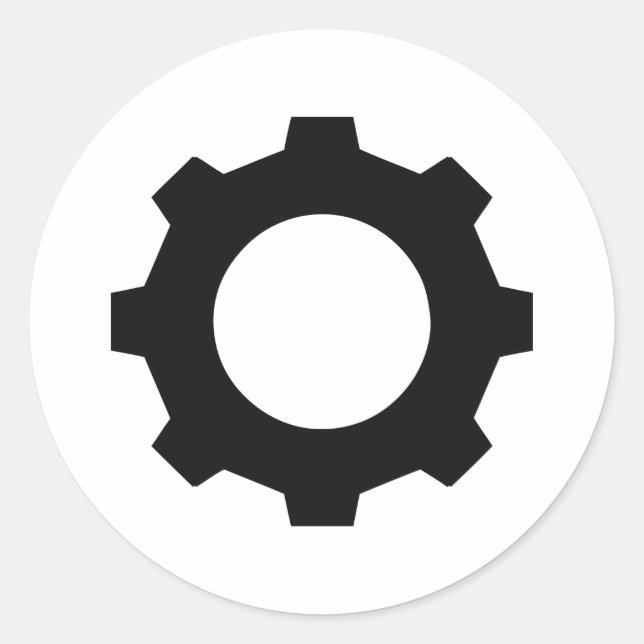 Adesivo Redondo roda denteada preta da roda denteada (Frente)