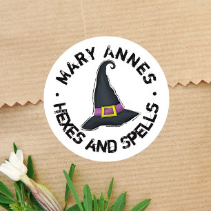 Adesivo Redondo Roda Simples de Bruxas Brancas