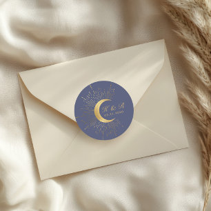 Adesivo Redondo rodada Clássica de Ouro Celestial lua de Ouro de 