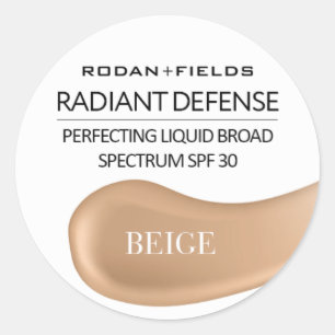 Adesivo Redondo Rodan and Fields Radiant Defense Stickers   Beige
