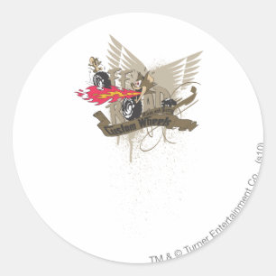 Adesivo Redondo Rodas de Tom e de Jerry Custume