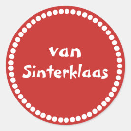Adesivo Redondo Rode cadeau sticker tekst van Sinterklaas