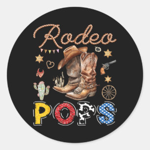 Adesivo Redondo Rodeio Pops Ocidental Cowboy Aniversário Correspon