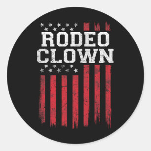 Adesivo Redondo Rodeo Palhaço Orgulhoso Bandeira Americana Usa Pat