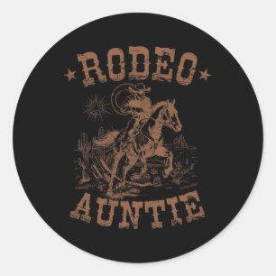Adesivo Redondo Rodeo Tia Ocidental Cowboy Familiar Vinculando Mãe